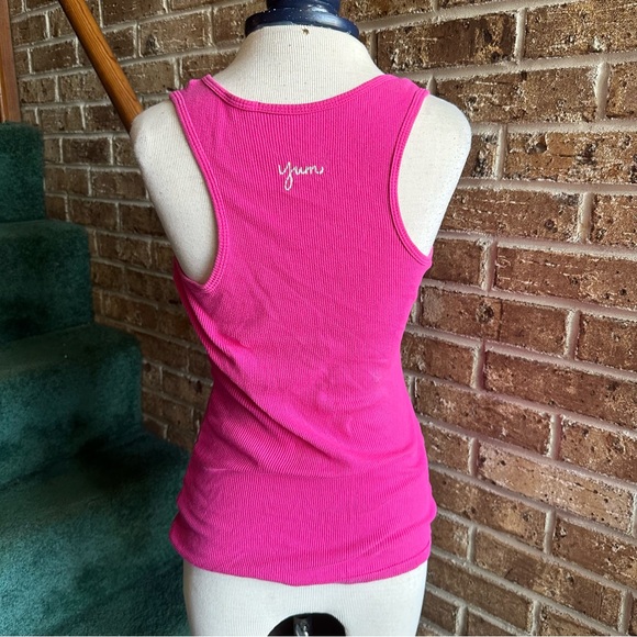VTG Y2K Hot Pink Ribbed “Delicious” Tank Top
“Yum” Printed on the back - Picture 2 of 6